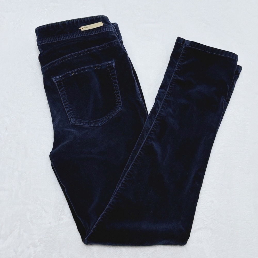 Dark Academia Pilcro Navy Blue Corduroy Velvet Skinny Pants Size 29